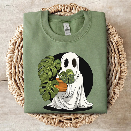 Ghost Plant Sweatshirt in Military Green