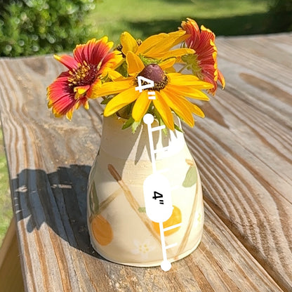 Orange Handmade 4” Tall Ceramic Vase