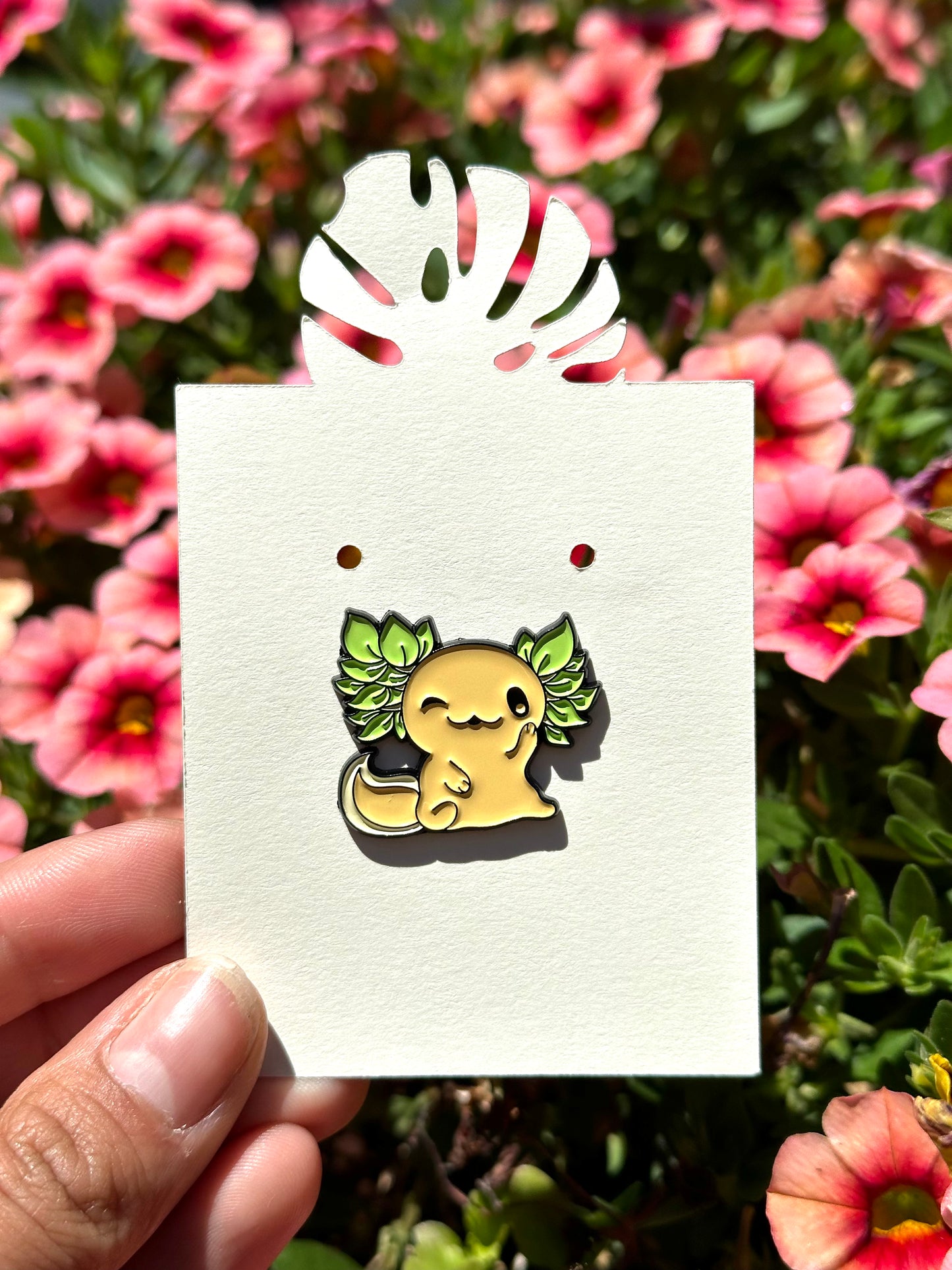 Leafy Axolotl Enamel Pin