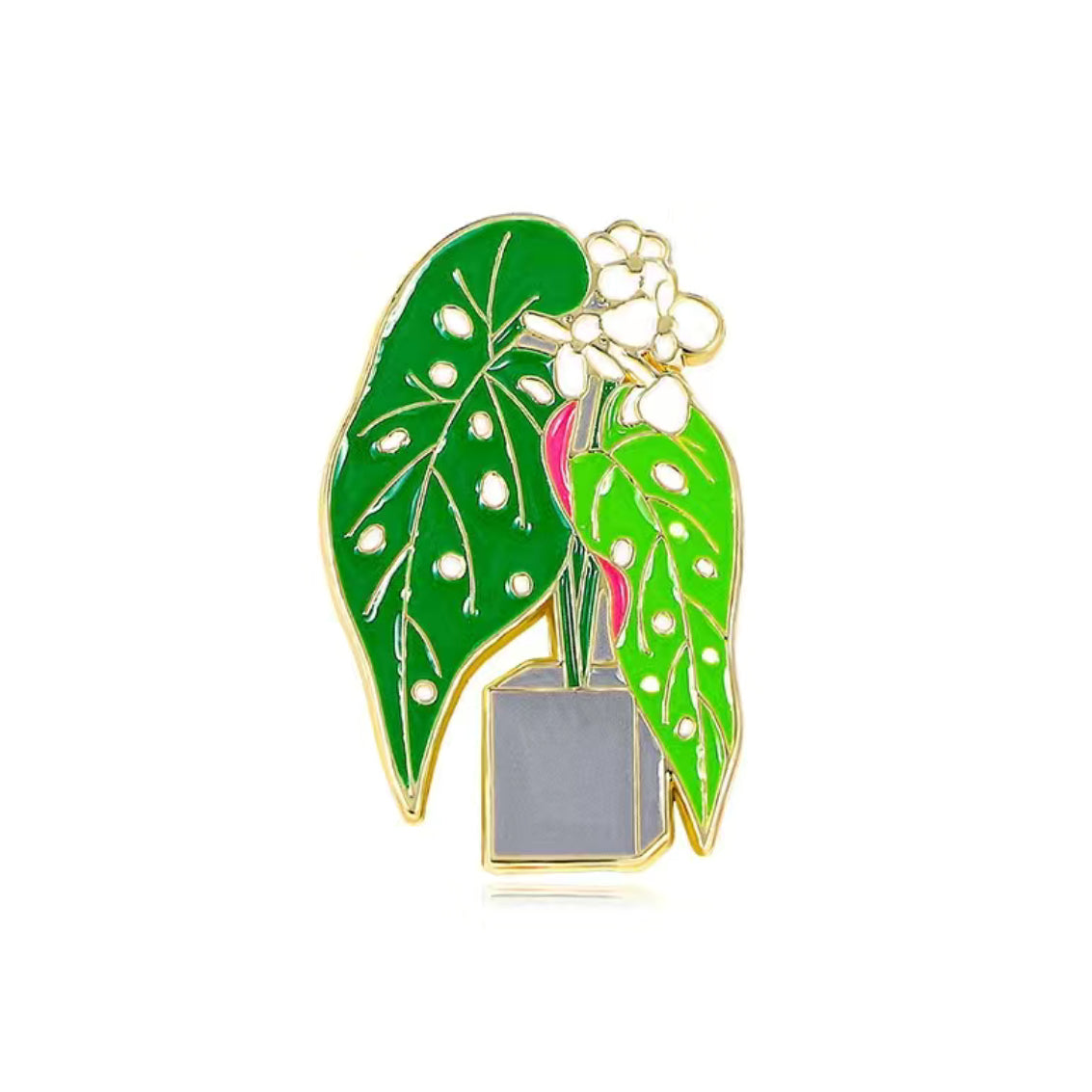 Angel Wing Begonia Enamel Pin