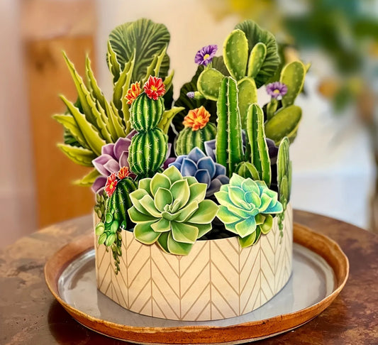 Cactus Garden Pop-Up Flower Card (small tare)