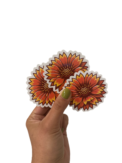 Beach Blanket Flower Gaillardia puchella 3” Vinyl Sticker Original Artc