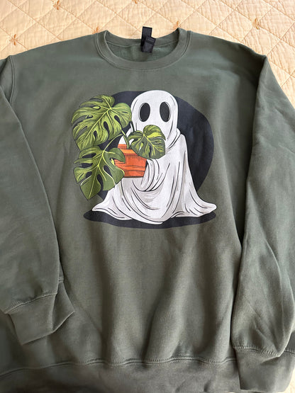 Ghost Plant Sweatshirt in Military Green