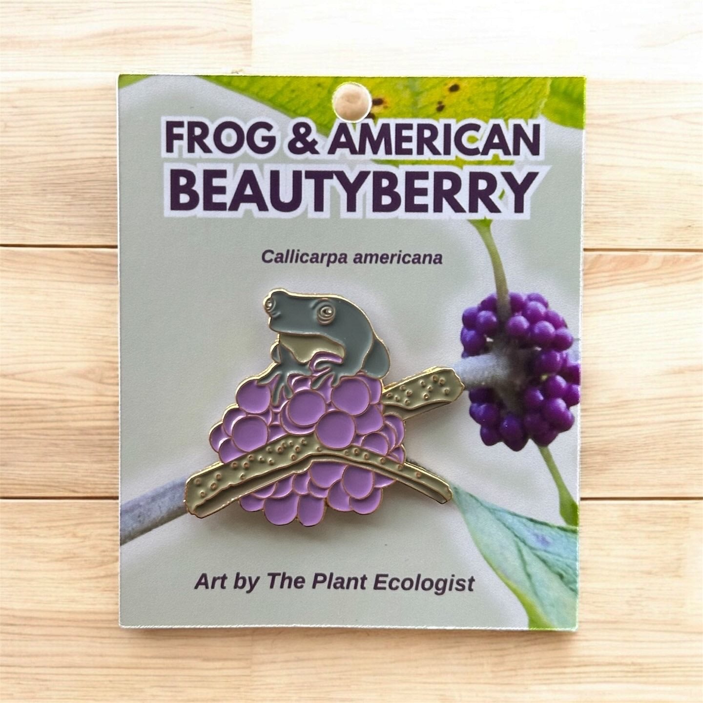 Beauty Berry & Tree Frog Enamel Pin