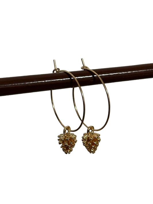 Pine Cone Hoop Earrings