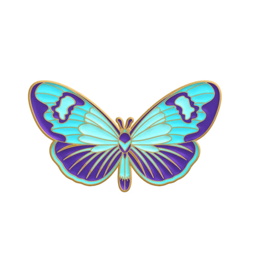 Blue Papillon Enamel Pin