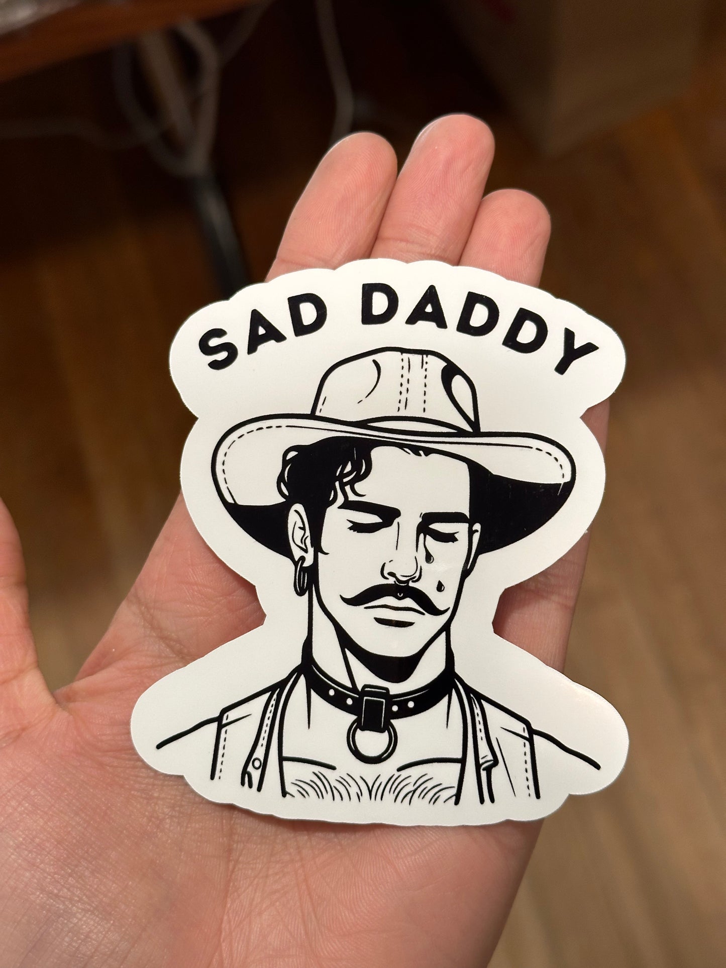Sad Daddy 3”x4” Vinyl Sticker Original Art