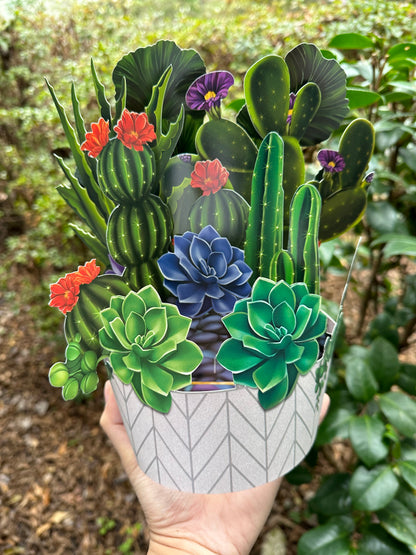 Cactus Garden Pop-Up Flower Card (small tare)