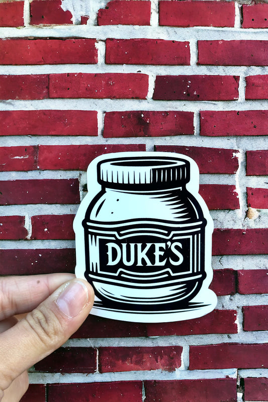 Duke’s Mayo 3”x2” Vinyl Sticker Original Art
