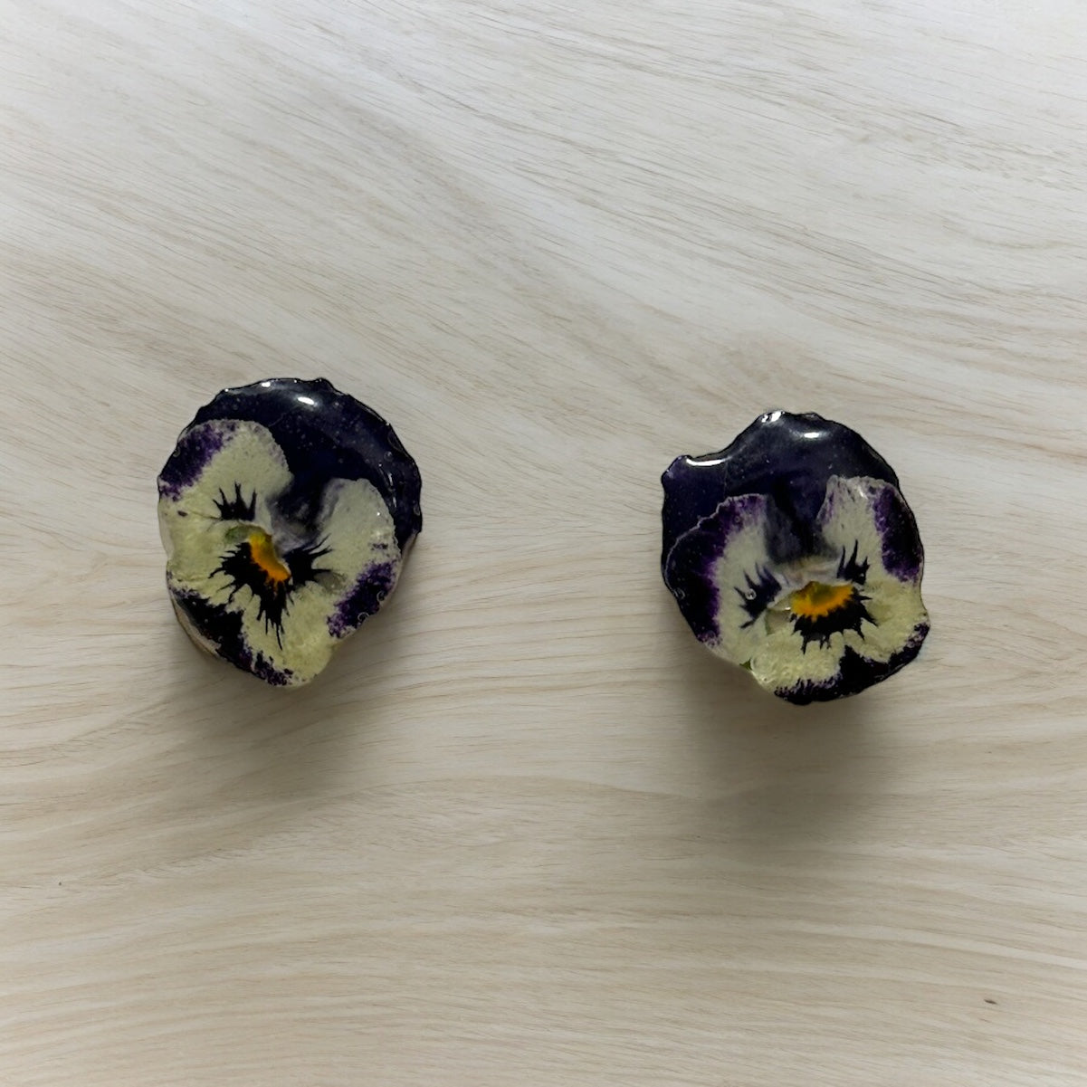 Pansy Studs Sterling Silver