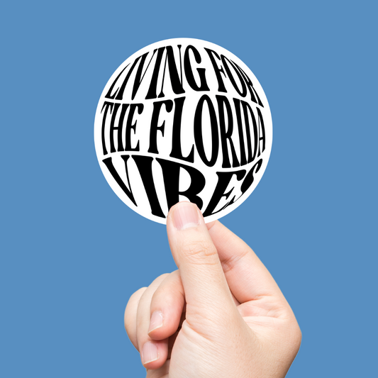Florida Vibes Black and White Taylor Swift Swiftie Sticker 3” Vinyl Sticker Decal Waterproof Original Art