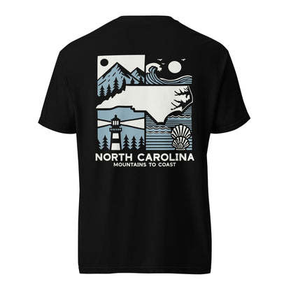 North Carolina Mountains to Coast T-Shirt (no pocket) - Support Hurricane Helene Relief - Scenic NC Tee for Nature Lovers - 100% of Profits Donated