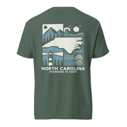 North Carolina Mountains to Coast T-Shirt (no pocket) - Support Hurricane Helene Relief - Scenic NC Tee for Nature Lovers - 100% of Profits Donated