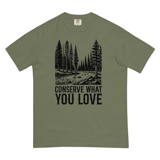 Conserve What You Love Comfort Colors Unisex Green T-Shirt