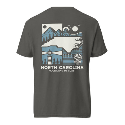 North Carolina Mountains to Coast T-Shirt (no pocket) - Support Hurricane Helene Relief - Scenic NC Tee for Nature Lovers - 100% of Profits Donated