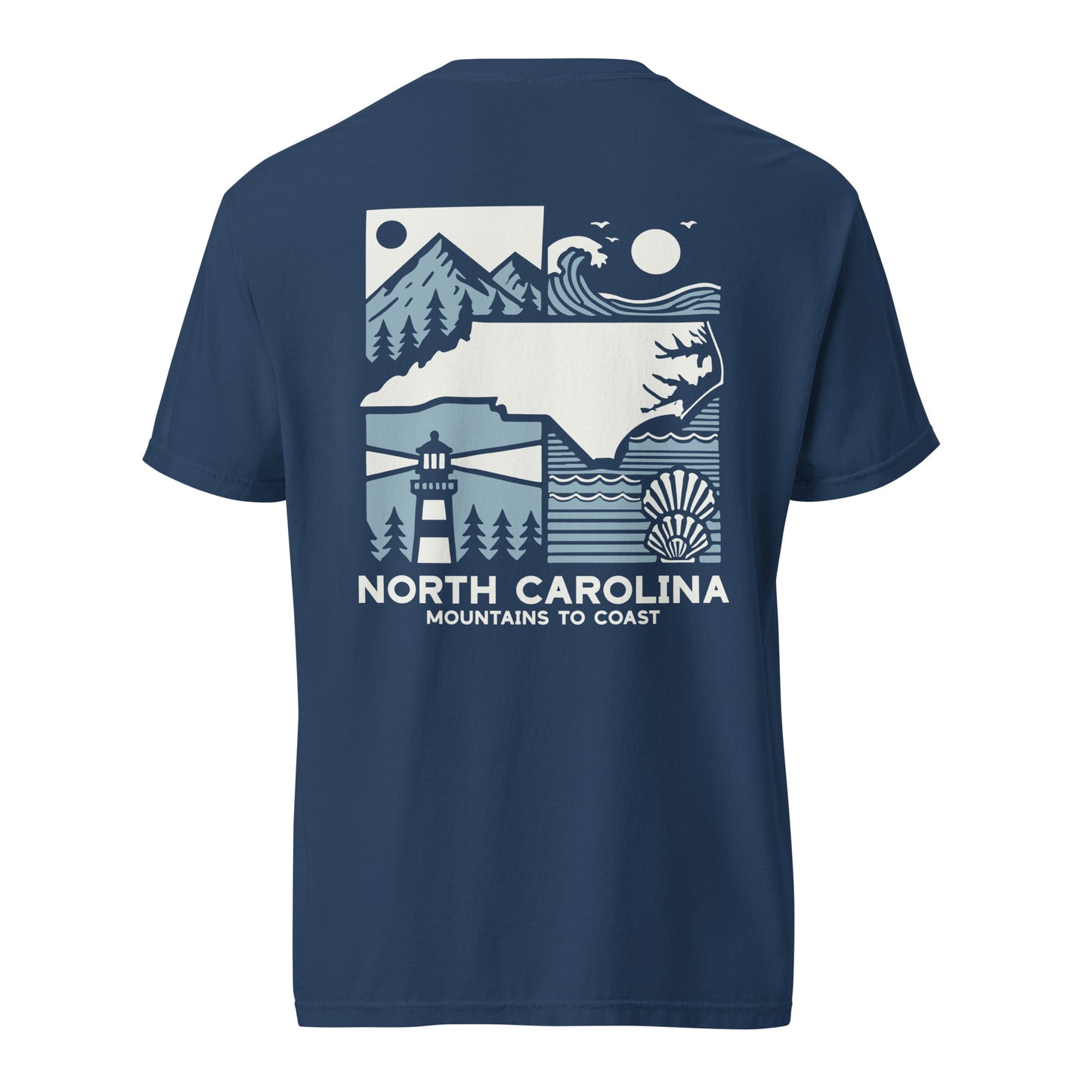 North Carolina Mountains to Coast T-Shirt (no pocket) - Support Hurricane Helene Relief - Scenic NC Tee for Nature Lovers - 100% of Profits Donated