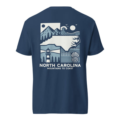 North Carolina Mountains to Coast T-Shirt (no pocket) - Support Hurricane Helene Relief - Scenic NC Tee for Nature Lovers - 100% of Profits Donated