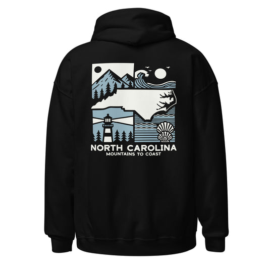 North Carolina Mountains to Coast Hoodie - Support Hurricane Helene Relief - Scenic Unisex Hoodie for Nature Lovers - 100% of Profits Donated