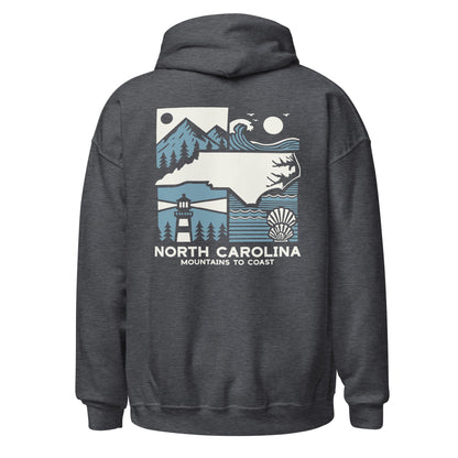 North Carolina Mountains to Coast Hoodie - Support Hurricane Helene Relief - Scenic Unisex Hoodie for Nature Lovers - 100% of Profits Donated